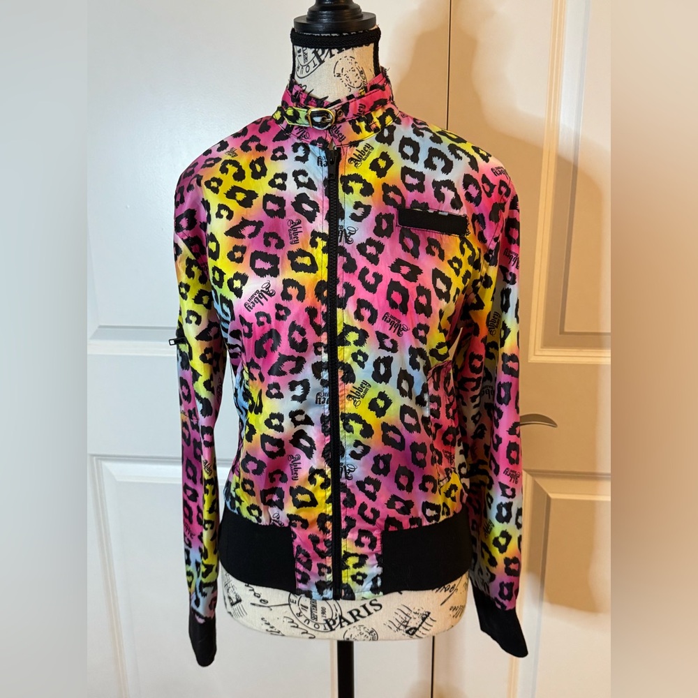 Abbey Dawn Avril Lavigne‎ Rainbow Leopard Jacket Y2K Scene Windbreaker S